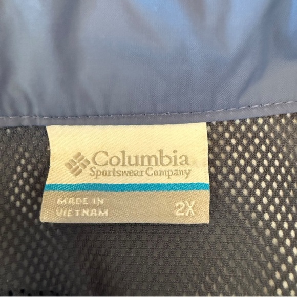 Columbia Sportswear Blue Full Zip Lightweight Windbreaker Jacket 2X - Picture 4 of 11